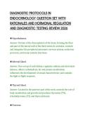 DIAGNOSTIC PROTOCOLS IN&NewLine;ENDOCRINOLOGY QUESTION SET WITH&NewLine;RATIONALES AND HORMONAL REGULATION&NewLine;AND DIAGNOSTIC TESTING REVIEW 2026