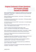 Virginia Contractor's Exam Questions and Answers 2026&sol;2027 &vert; A&plus; Graded