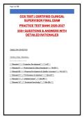 CCS CERTIFIED CLINICAL SUPERVISOR EXAM PREP &vert; 255&plus; Practice Questions with Verified Answers & Rationales &vert; Clinical Supervision Certification &vert; Updated 2026-2027