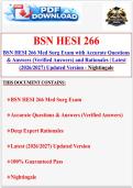 BSN HESI 266 Med Surg Exam with Accurate Questions & Answers &lpar;Verified Answers&rpar; and Rationales &vert; Latest &lpar;2026&sol;2027&rpar; Updated Version - Nightingale
