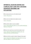 DIFFERENTIAL DIAGNOSIS MIDTERM 2026&NewLine;COMPLETE STUDY GUIDE WITH CASE-BASED&NewLine;DIAGNOSTIC REASONING AND&NewLine;EXPLANATIONS