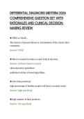 DIFFERENTIAL DIAGNOSIS MIDTERM 2026&NewLine;COMPREHENSIVE QUESTION SET WITH&NewLine;RATIONALES AND CLINICAL DECISIONMAKING REVIEW