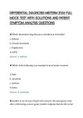DIFFERENTIAL DIAGNOSIS MIDTERM 2026 FULL&NewLine;MOCK TEST WITH SOLUTIONS AND PATIENT&NewLine;SYMPTOM ANALYSIS QUESTIONS&NewLine;