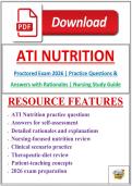 ATI Nutrition Proctored Exam 2026 &vert; Practice Questions & Answers with Rationales &vert; Nursing Study Guide