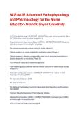 NUR-641E Advanced Pathophysiology and Pharmacology for the Nurse Educator- Grand Canyon University Questions And Answers Rated A&plus; New Update Assured Satisfaction