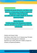 Test Bank & Solution Manual for Principles of Supply Chain Management&colon; A Balanced Approach 6th Edition by Joel D&period; Wisner&comma; Keah-Choon Tan & G&period; Keong Leong &vert; Complete Chapters &vert; Latest Updated 2025&ndash;2026