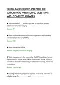 DIGITAL RADIOGRAPHY AND PACS 3RD&NewLine;EDITION FINAL PAPER SOLVED QUESTIONS&NewLine;WITH COMPLETE ANSWERS&NewLine;