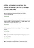 DIGITAL RADIOGRAPHY AND PACS 3RD&NewLine;EDITION UPDATED ACTUAL QUESTIONS AND&NewLine;CORRECT ANSWERS&NewLine;