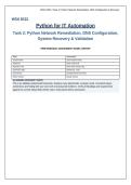 WGU D522 Task 2 Performance Assessment &vert; Python Network Remediation&comma; DNS Configuration&comma; System Recovery & Validation