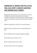 DIMENSIONS OF NURSING PRACTICE ACTUAL&NewLine;FINAL 2026 SCRIPT COMPLETE QUESTIONS&NewLine;AND ANSWERS 100&percnt; CORRECT