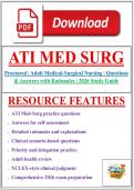 ATI Proctored Med Surg &vert; Adult Medical-Surgical Nursing &vert; Questions & Answers with Rationales &vert; 2026 Study Guide