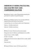 DIMENSIONS OF NURSING PRACTICE FINAL&NewLine;2026 EXAM PREP STUDY GUIDE&NewLine;COMPREHENSIVE SOLUTIONS