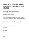 DIMENSIONS OF NURSING PRACTICE FINAL&NewLine;PAPER 2026 TEST SOLVED QUESTIONS AND&NewLine;SOLUTIONS&NewLine;