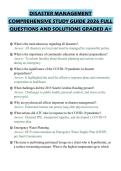 DISASTER MANAGEMENT&NewLine;COMPREHENSIVE STUDY GUIDE 2026 FULL&NewLine;QUESTIONS AND SOLUTIONS GRADED A&plus;&NewLine;
