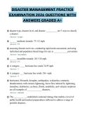 DISASTER MANAGEMENT PRACTICE&NewLine;EXAMINATION 2026 QUESTIONS WITH&NewLine;ANSWERS GRADED A&plus;