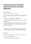 DISCOVER SOCIOLOGY FIFTH EDITION&NewLine;PRACTICE TEST 2026 FULL SOLUTIONS&NewLine;REVIEW PACK