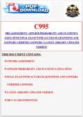 WGU C995 PRE-ASSESSMENT&colon; APPLIED PROBABILITY AND STATISTICS &lpar;FZO1&rpar; PFZO FINAL EXAM WITH ACCURATE QUESTIONS AND ANSWERS &lpar;VERIFIED ANSWERS&rpar; &vert; LATEST &lpar;2026&sol;2027&rpar; UPDATED VERSION