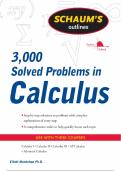 Schaum's 3000 Solved Problems in Calculus&NewLine;step by step solutions to problems with complete explanation of every step&NewLine;A comprehensive index to help quickly locate each topic&NewLine;100&percnt; correct  A&plus; Graded