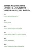 DISCRETE MATHEMATICS AND ITS&NewLine;APPLICATIONS ACTUAL TEST PAPER&NewLine;QUESTIONS AND SOLUTIONS GRADED A&plus;&NewLine;