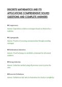 DISCRETE MATHEMATICS AND ITS&NewLine;APPLICATIONS COMPREHENSIVE SOLVED&NewLine;QUESTIONS AND COMPLETE ANSWERS&NewLine;