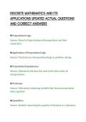 DISCRETE MATHEMATICS AND ITS&NewLine;APPLICATIONS UPDATED ACTUAL QUESTIONS&NewLine;AND CORRECT ANSWERS&NewLine;