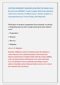 CERTIFIED EMERGENCY MANAGER &lpar;CEM&rpar; PRACTICE EXAM &vert;&vert; Most &NewLine;Recent Exam 2026&vert;2027 Actual Complete Real Exam Questions  &NewLine;And Correct Answers &lpar;Verified Anwers&rpar; Already Graded A&plus; &vert;                  &NewLine;Guaranteed Success&excl;&excl; Newest Exam &vert; Just Released&excl;&excl;