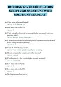 DITCHING KSV 2 CERTIFICATION&NewLine;SCRIPT 2026 QUESTIONS WITH&NewLine;SOLUTIONS GRADED A&plus;