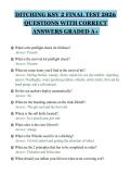 DITCHING KSV 2 FINAL TEST 2026&NewLine;QUESTIONS WITH CORRECT&NewLine;ANSWERS GRADED A&plus;&NewLine;