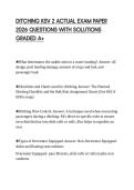 DITCHING KSV 2 ACTUAL EXAM PAPER&NewLine;2026 QUESTIONS WITH SOLUTIONS&NewLine;GRADED A&plus;