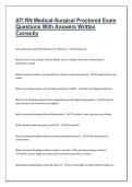 ATI RN Medical-Surgical Proctored Exam Questions With Answers Written Correctly&NewLine;&NewLine;