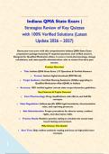 Indiana QMA State Exam &vert; Strategies Review of Key Quizzes with 100&percnt; Verified Solutions &lpar;Latest Update 2026 &ndash; 2027&rpar;&NewLine;