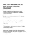 DMEC CLMS CERTIFICATION 2026 LIKELY&NewLine;EXAM QUESTIONS WITH ANSWER&NewLine;EXPLANATIONS&NewLine;