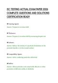 SC TESTING ACTUAL EXAM PAPER 2026&NewLine;COMPLETE QUESTIONS AND SOLUTIONS&NewLine;CERTIFICATION READY