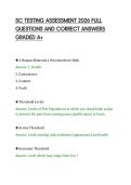 SC TESTING ASSESSMENT 2026 FULL&NewLine;QUESTIONS AND CORRECT ANSWERS&NewLine;GRADED A&plus;