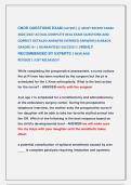 CNOR QUESTIONS EXAM &lpar;LATEST&rpar; &vert;&vert; MOST RECENT EXAM &NewLine;2026&vert;2027 ACTUAL COMPLETE REAL EXAM QUESTIONS AND &NewLine;CORRECT DETAILED ANSWERS &lpar;VERIFIED ANSWERS&rpar; ALREADY &NewLine;GRADED A&plus; &vert; GUARANTEED SUCCESS&excl;&excl; &vert; HIGHLY &NewLine;RECOMMENDED BY EXPERTS &vert; NEW AND                      