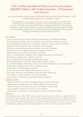 CSW Certified Specialist of Wine Exam Prep Document &vert;&NewLine;2026&sol;2027 Edition &vert; 200 Verified Questions - 179 Questions&NewLine;with Answers
