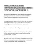 DMI SOCIAL MEDIA MARKETING&NewLine;CERTIFICATION EVALUATION 2026 QUESTIONS&NewLine;WITH PRACTICE SOLUTION GRADED A&plus;