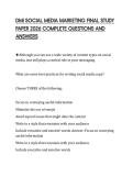 DMI SOCIAL MEDIA MARKETING FINAL STUDY&NewLine;PAPER 2026 COMPLETE QUESTIONS AND&NewLine;ANSWERS&NewLine;