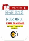 BSN 215 Final Exam &lpar;PDF&rpar; &vert; &lpar;2026&rpar; &vert; Pharmacology Questions &vert; Pharmacology I &lpar;Nightingale&rpar;