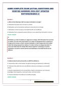ASWB COMPLETE EXAM &vert;ACTUAL QUESTIONS AND VERIFIED ANSWERS 2026-2027 UPDATED EDITION&vert;GRADED A&plus;
