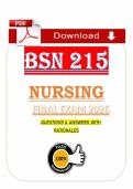BSN 215 Midterm & Final Exam &lpar;PDF&rpar; &vert; 2026 &vert; Nursing Questions & Answers &vert; Complete Package