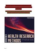 Introduction to Health Research Methods&colon; A Practical Guide&comma; 3rd Edition &vert; Comprehensive Test Bank&semi; Complete Exam Questions & Answers