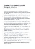 Football Exam Study Guide with Complete Solutions