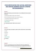 PCCN CERTIFICATION TEST&vert;ACTUAL QUESTIONS AND VERIFIED ANSWERS 2026-2027 UPDATED EDITION&vert;GRADED A&plus;