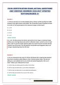 PCCN CERTIFICATION EXAM &vert;ACTUAL QUESTIONS AND VERIFIED ANSWERS 2026-2027 UPDATED EDITION&vert;GRADED A&plus;