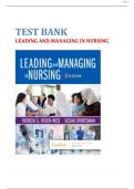 Test Bank for Leading and Managing in Nursing&comma; 8th Edition &vert; Patricia S&period; Yoder-Wise & Susan Sportsman &vert; Chapters 1&ndash;25 Complete