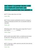 DMV PERMIT EXAMPREP REVIEW SHEET&NewLine;2026 COMPLETE QUESTIONS AND&NewLine;ANSWERS GUARANTEED PASS GRADED A&plus;