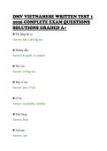 DMV VIETNAMESE WRITTEN TEST 1&NewLine;2026 COMPLETE EXAM QUESTIONS&NewLine;SOLUTIONS GRADED A&plus;&NewLine;