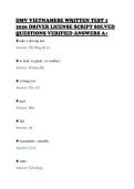 DMV VIETNAMESE WRITTEN TEST 1&NewLine;2026 DRIVER LICENSE SCRIPT SOLVED&NewLine;QUESTIONS VERIFIED ANSWERS A&plus;&NewLine;