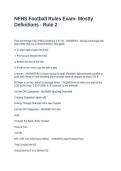 NFHS Football Rules Exam- Mostly Definitions - Rule 2